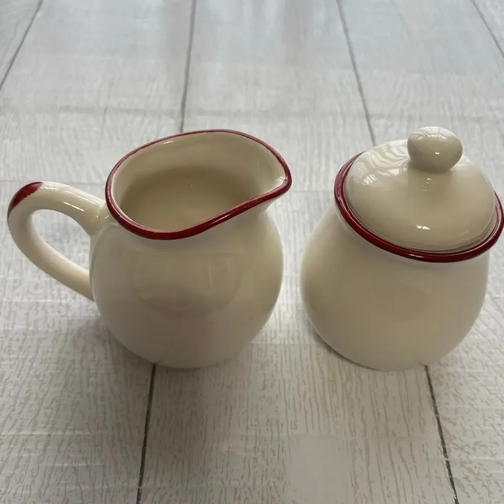 Vintage Royal Seasons Snowman Stoneware Sugar & Creamer Set